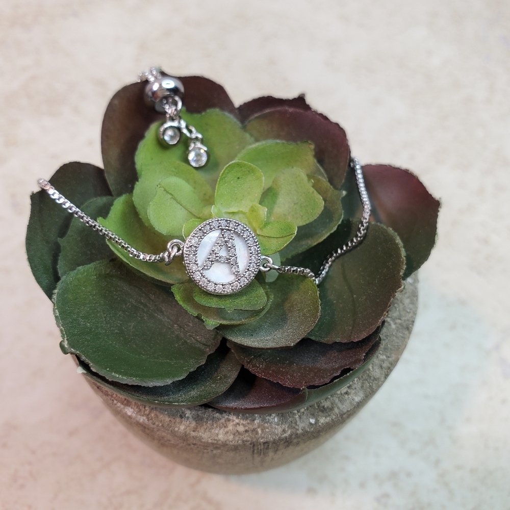 IEFSHINY Initial Bracelet, with letter A - Picture 2 of 2